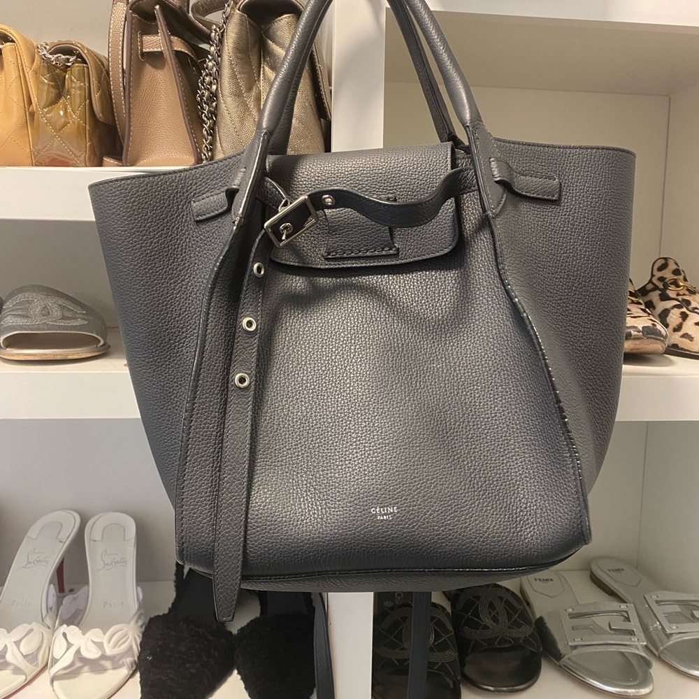 Celine Gray Tote Bag with Versatile Straps